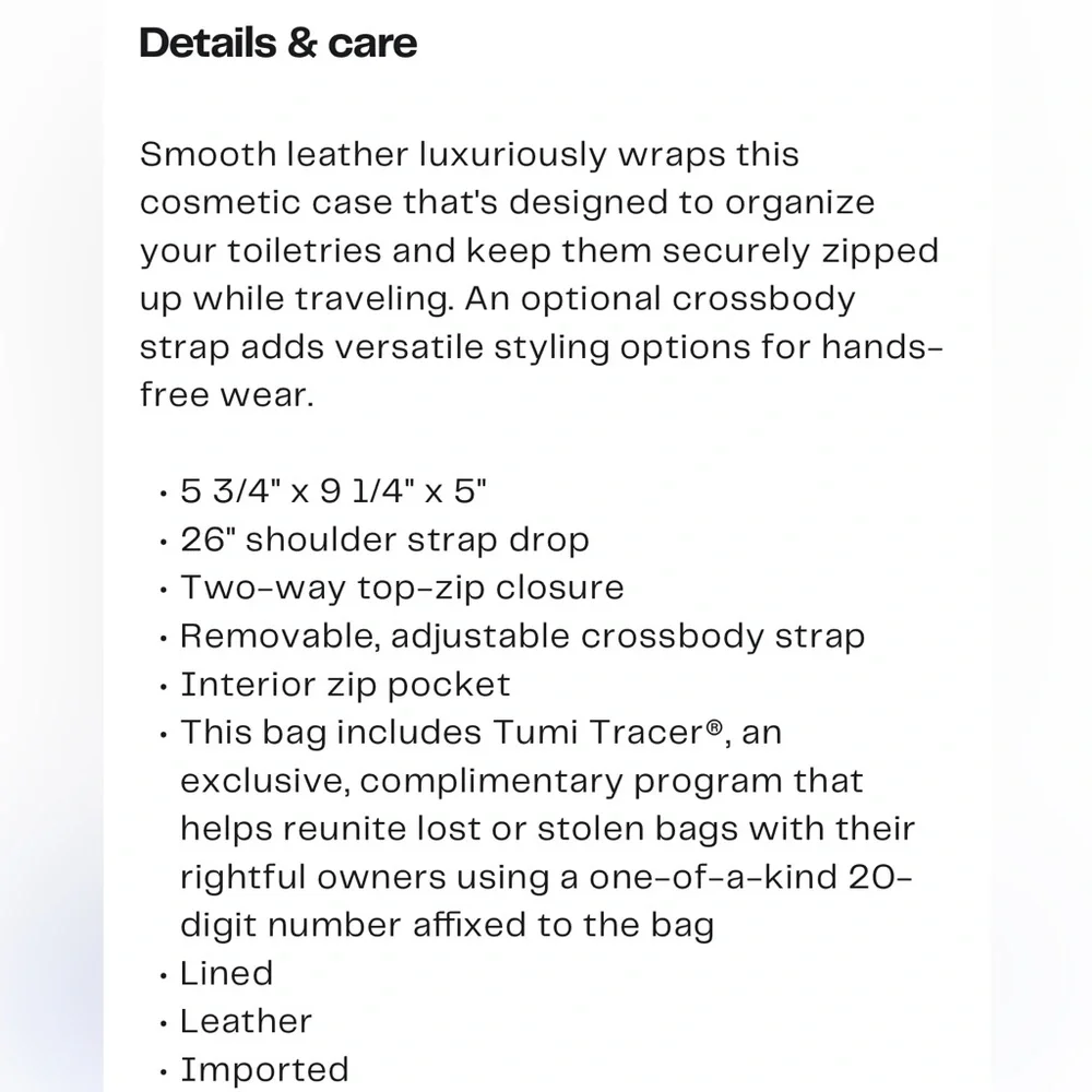 Tumi Voyageur Black Mini case Crossbody Bag - Picture 10 of 11